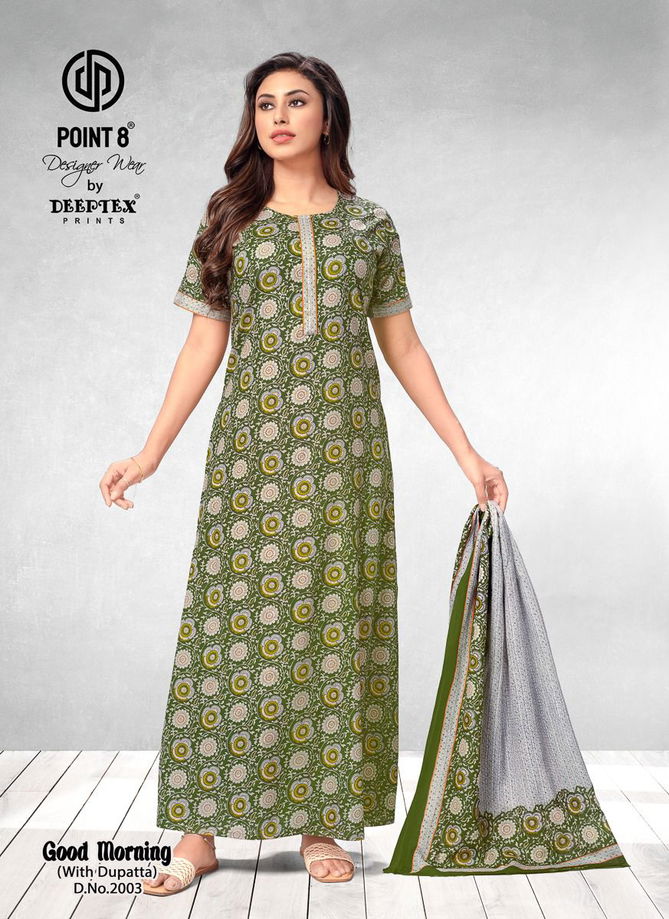 Good Morning Vol 2 By Deeptex Cotton Printed Night Wear Nighty With Dupatta Exporters In India